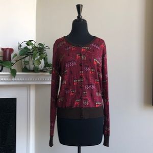 Knitted Dove “Houses” Cardigan